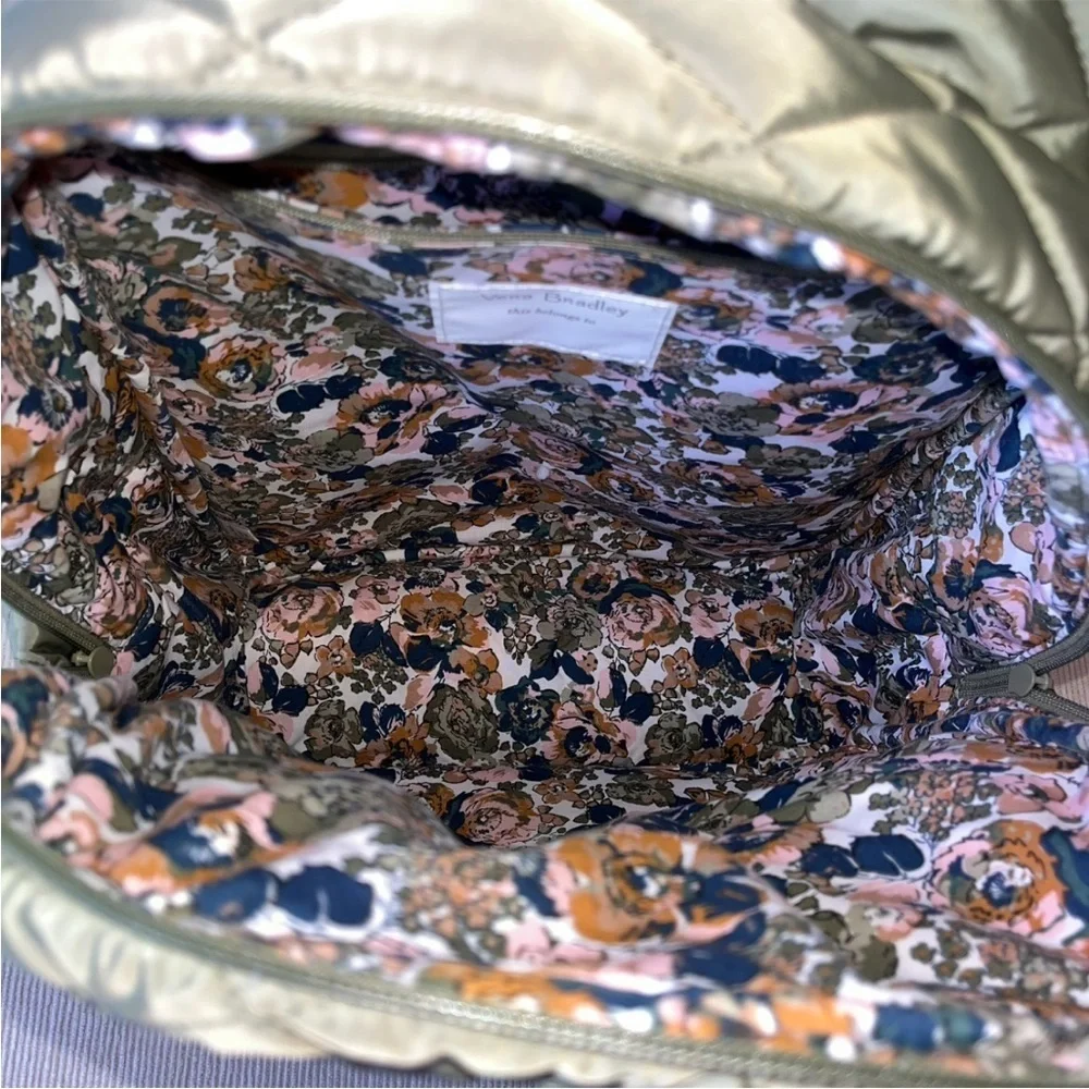 Vera Bradley Green Quilted Backpack